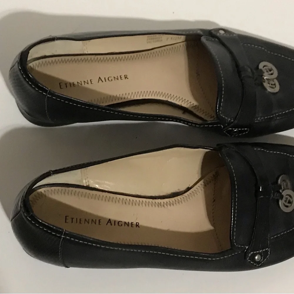 Etienne Aigner 7.5 M Women's Black Loafers Slip-On Shoes - Picture 5 of 5